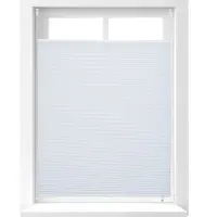 Relaxdays 4 x Plissee Rollo ohne Bohren, Klemmfix zum Kleben, Faltrollo lichtdurchlässig, Faltstore weiß, BxH: 90 x 130 cm
