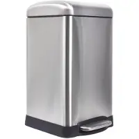 Perel Günstiger Tret-Mülleimer aus Metall, geruchsdicht für Küche, Silber, 20 l 45,5cm