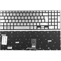 T-ProTek Tastatur - Farbe: Silber - mit Beleuchtung - ohne Rahmen Deutsches Tastaturlayout kompatibel für Samsung NP870Z5E-X04
