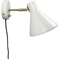 Dyberg Larsen Sleep Wandleuchte Shiny White/Antique Brass - , Sleep, Weiß, für Wohnzimmer, Metall, Design