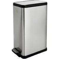 SVITA STM18 Mülleimer Treteimer 18l inkl. Inneneimer Softclose-Deckel Silber