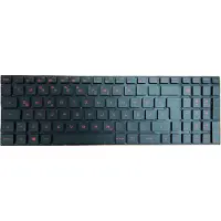 T-ProTek DEUTSCHE-Tastatur Schwarz mit Rot Beleuchtung komp. für Asus ROG Strix GL702VT