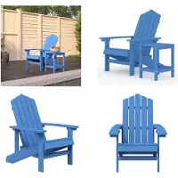 vidaXL Adirondack Gartenstuhl mit Tisch HDPE Aquamarin - Gartenstuhl - Gartenstühle - Gartenstuhl Und Tisch - Terrassenstuhl