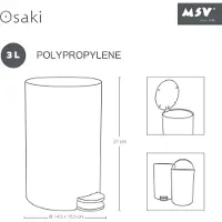 MSV Osaki 3l Recyclingbehälter Braun Braun One Size