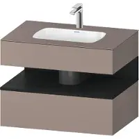 Duravit Einbauwaschtisch-Möbel-Set Qatego 80x55x60cm, E sw/Basalt ma, Konsolen-Waschtischunterbau