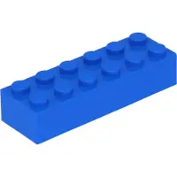 LEGO 2x6 Stein 2456 - 50 Stück Blau