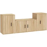 vidaXL 3-tlg. TV-Schrank-Set Sonoma-Eiche Holzwerkstoff