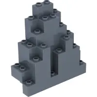 LEGO 3x8x7 Felsen Felsplatte LURP Berg Dunkelgrau - 6083 NEU! Menge 3x