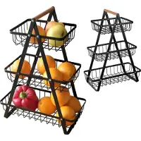 Brunbeste Stilvoller Obstkorb / Obstschale – Organizer aus schwarzem Metall für eine aufgeräumtere Küche!