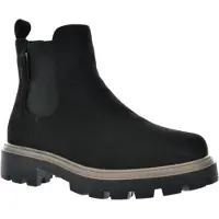 Big star Damen Chelsea-Boots für Winter, Schwarz, aus Kunststoff und Textil, mit flachem Absatz