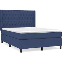 Syfax Boxspringbett mit Matratze Blau 140x200 cm Stoff