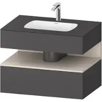 Duravit Einbauwaschtisch-Möbel-Set Qatego 80x55x60cm, Tau m/Grap ma, Konsolen-Waschtischunterbau