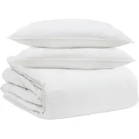 vidaXL Bettdecken Set mit Kissen 3 pcs Weiß Daunenfeder
