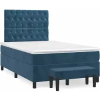 Syfax Boxspringbett mit Matratze Dunkelblau 120x200 cm Samt