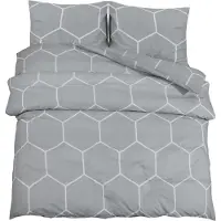 vidaXL Bettwäsche-Set Grau 155x220 cm Baumwolle