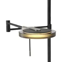 Steinhauer Turound LED-Deckenfluter mit Leselicht-Schwarz-Rauchglas-mit Tunable White (2200K - 4000K)