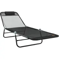 Syfax Klappbare Sonnenliege Schwarz 182 x 55 x 85,5 cm Textilene
