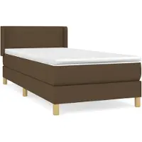 Syfax Boxspringbett mit Matratze Dunkelbraun 80x200 cm Stoff
