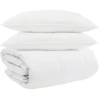 vidaXL Bettdecken Set mit Kissen 3 pcs Weiß Daunenfeder