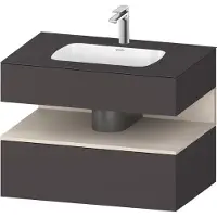 Duravit Einbauwaschtisch-Möbel-Set Qatego 80x55x60cm, T m/Gr matt, Konsolen-Waschtischunterbau