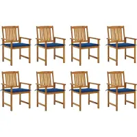 vidaXL Möbel Gartenstühle mit Kissen 8 Stk. Massivholz Akazie - Gartensessel 3078176