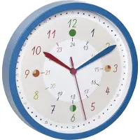 TFA-Dostmann Tick & Tack, Wand, Quarzuhr, Rund, Blau, Weiß, Kunststoff, Glas