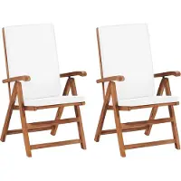 Syfax Garten-Liegestühle 2 Stk. mit Auflagen Massivholz Teak