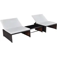 Syfax Outdoor-Lehnstühle 2 Stk. mit Tisch Braun Poly Rattan