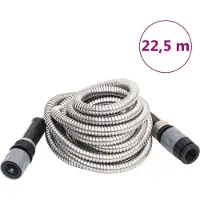 DKD Home Decor Gartenschlauch mit Sprühdüse Silbern 0,6" 22,5 m Edelstahl