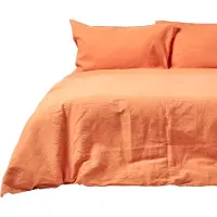 Homescapes Leinen Bettwäsche Set Burnt Orange, 240 x 220 cm