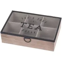 Koopman HOME STYLING COLLECTION Aufbewahrungsbox für Teebeutel Teebox Teekiste aus Holz mit 6 Fächern