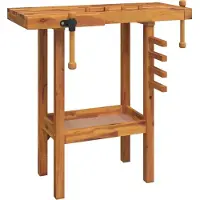 Syfax Werkbank mit Schraubstöcken 92x48x83 cm Massivholz Akazie