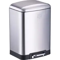Dirt Devil Treteimer 12 Liter - Badezimmerabfalleimer - Edelstahl - Silber