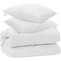 vidaXL Decke mit Kissen mit Kissen 3 pcs Weiß Mikrofaser