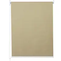 Mendler Rollo HWC-D52, Fensterrollo Seitenzugrollo Jalousie, 80x160cm Sonnenschutz Verdunkelung blickdicht beige