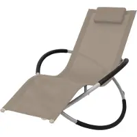 vidaXL "im Angebot" Sonnenliege - für den Garten - 1 Person - Geometrisch Stahl Taupe - Gartenliegen CC20133