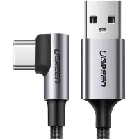 UGREEN USB-A auf USB-C Winkelkabel 3m Grau 3A