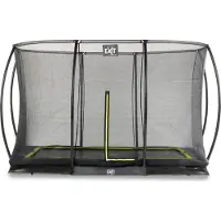 Exit Silhouette Trampolin 244x366cm, mit Sicherheitsnetz, Bodentrampolin, Rechteckig, für Kinder, Schwarz