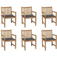 vidaXL "2024 Moderne" Gartenstühle 6 Stk. mit Anthrazit Kissen Massivholz Teak - Gartenstühle Neu4710445