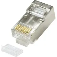 Logilink RJ45 Stecker für Rundkabel Kat.5e geschirmt mit Einfädelhilfe 100 Stück