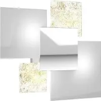 TOP LIGHT Moderne Deckenleuchte 1088/45-FO aus weißem Glas und Blattgold 4xG9