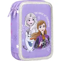 Disney Frozen Dreifaches Federmäppchen 43 Stücke Lila 13 x 6,5 x 19,5 cm