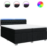 Syfax Boxspringbett mit Matratze Schwarz 200x200 cm Stoff