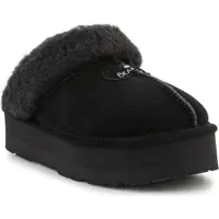 Bearpaw Klassische Slipper 2487W884 aus natürlicher Wolle mit Gummisohle, Schwarz