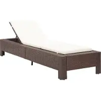Syfax Sonnenliege mit Auflage Braun Poly Rattan