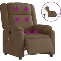 Syfax Massagesessel Elektrisch Braun Stoff