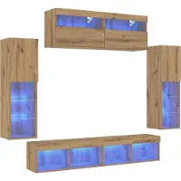Syfax TV-Schrankset Wandmontiert 6 pcs Artisan-Eiche Holzwerkstoff