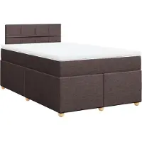 Syfax Boxspringbett mit Matratze Dunkelbraun 120x200 cm Stoff