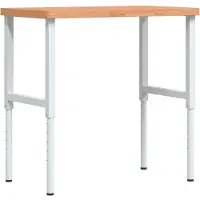 Syfax Werkbank 100x60x(73-99,5) cm Massivholz Buche Rechteckig