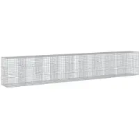 vidaXL Gabione mit Deckel 900x100x150 cm Verzinktes Eisen